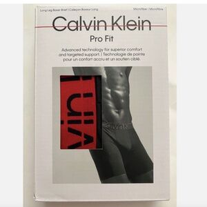Calvin Klein Pro Fit \ Red Microfiber Long Boxer Brief Underwear NB3119 250 M